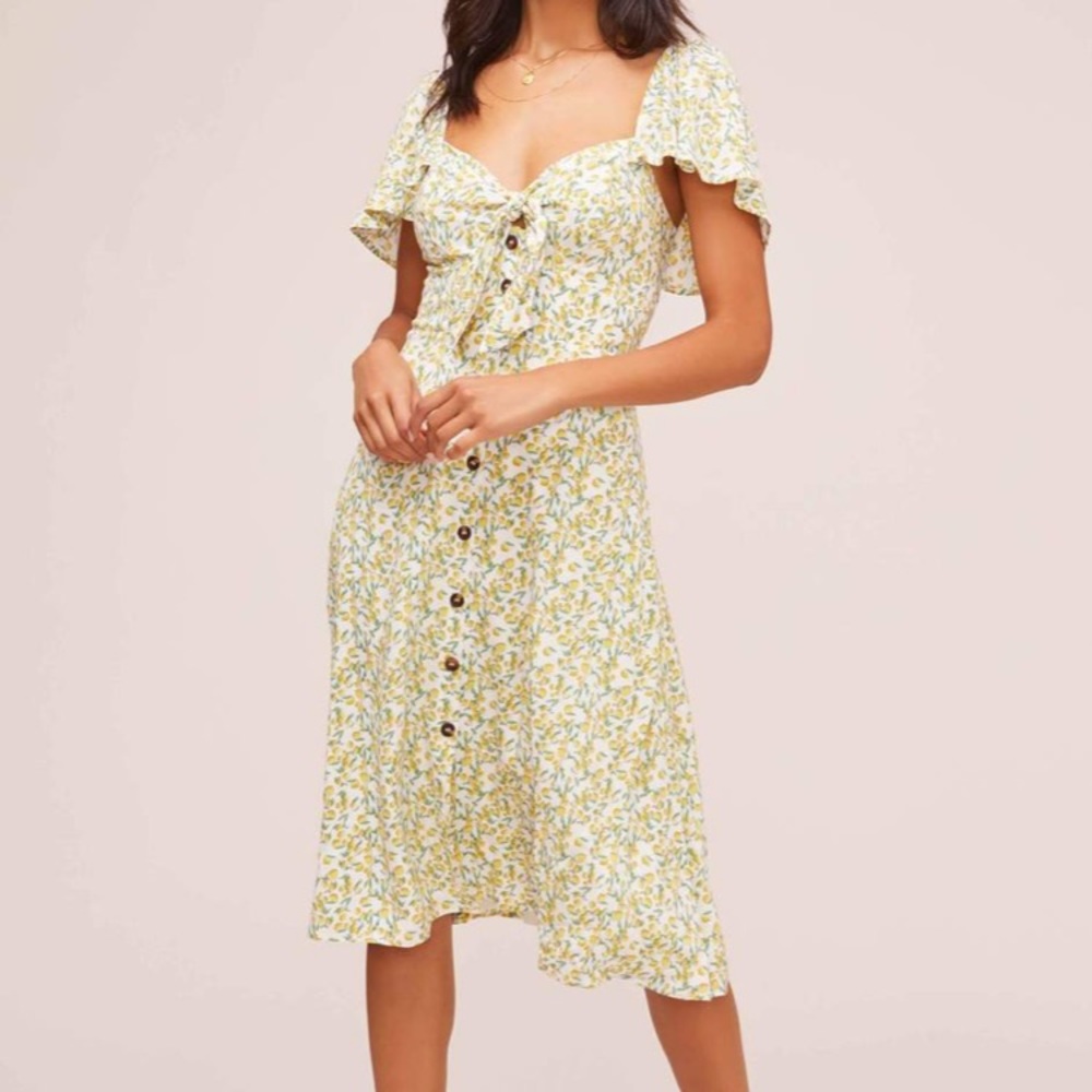 ASTR the Label Rachelle A-line Dress In Lemon Drop
